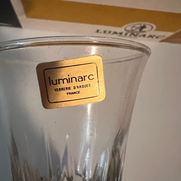 Luminarc Verrerie Cristallerie D'Arques France 12 Clr Footed Wine Glasses- Vtg - Picture 3 of 10